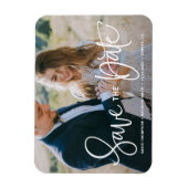 De witte Foto van de Hand sparen de Datum Magneet (Verticaal)