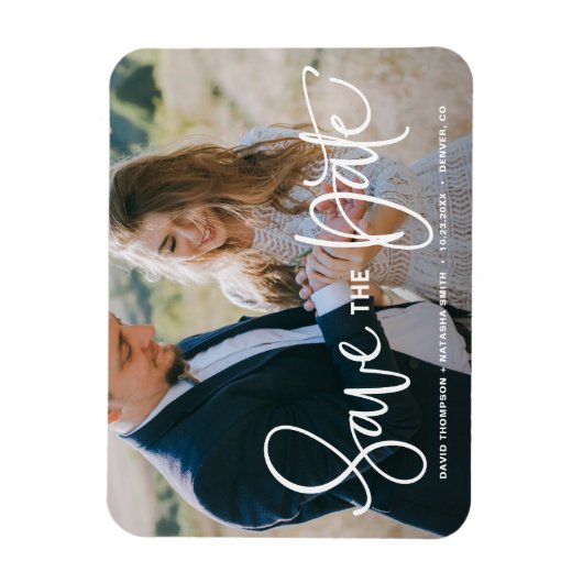 De witte  Foto van de Hand sparen de Datum Magneet (Verticaal)