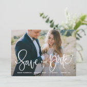 De witte  Foto van de Hand sparen de Datum Save The Date (Staand voorkant)