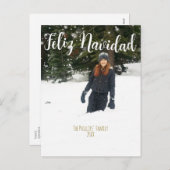 De Witte Foto van de Vakantie van de Douane van Feestdagenkaart (Voorkant / Achterkant)