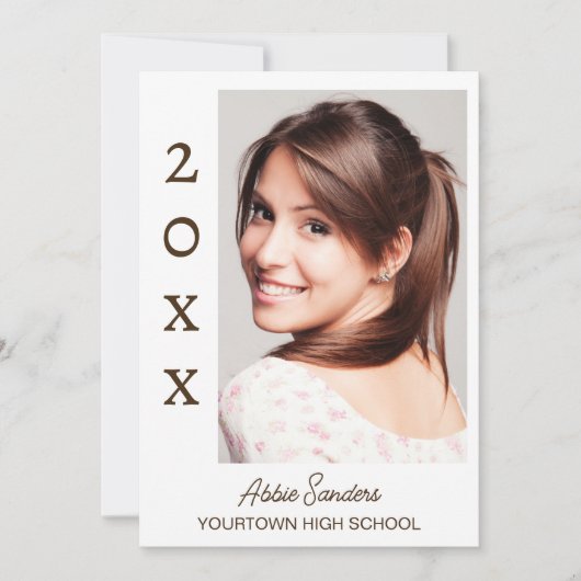 De witte Foto van het Afstuderen sparen de Uitnodi Kaart (Voorkant)