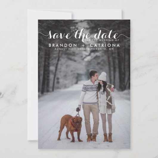 De witte Foto van het Filmmanuscript sparen de Dat Save The Date (Voorkant)