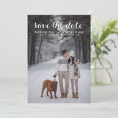 De witte Foto van het Filmmanuscript sparen de Dat Save The Date (Staand voorkant)