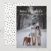 De witte Foto van het Filmmanuscript sparen de Dat Save The Date (Voorkant / Achterkant)