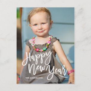 De witte Foto van het Nieuwjaar van de Bekleding Feestdagenkaart