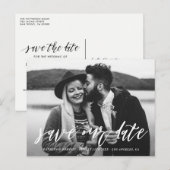 De Witte Foto van het Schrijven van de Hand sparen Aankondigingskaart (Voorkant / Achterkant)