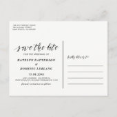 De Witte Foto van het Schrijven van de Hand sparen Aankondigingskaart (Achterkant)