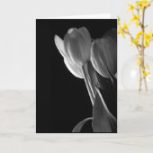 De witte Foto van Tulpen op Zwarte Achtergrond Kaart (Gele Bloem)