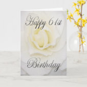De witte Gelukkige 61ste Verjaardag van de Bloem Kaart (Gele Bloem)