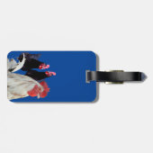  "De Witte Haan en Zijn Zwarte Hennen" Bagagelabel (Achterkant horizontaal)