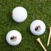 "De witte haan en zijn zwarte hennen" Golfballen (Insitu Gras)