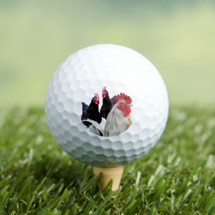 "De witte haan en zijn zwarte hennen" Golfballen