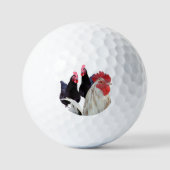 "De witte haan en zijn zwarte hennen" Golfballen (Voorkant)