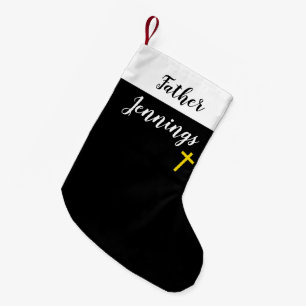 De witte halsband van de predikant kleine kerstsok