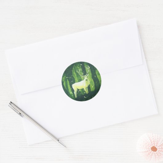 De witte hart ronde sticker (Envelop)