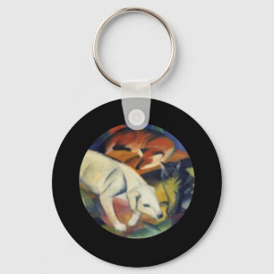 De witte hond, FIne Art van Franz Marc Sleutelhanger