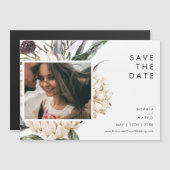 De witte Horizontaal sparen de Datum Magnetische Uitnodiging (Voorkant / Achterkant)