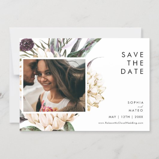 De witte Horizontaal sparen de Datum Magnetische Uitnodiging (Voorkant)