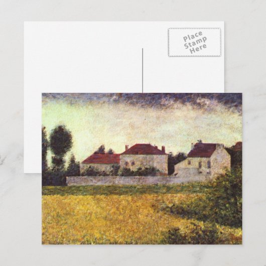 De witte huizen van Georges Seurat Briefkaart (Voorkant / Achterkant)