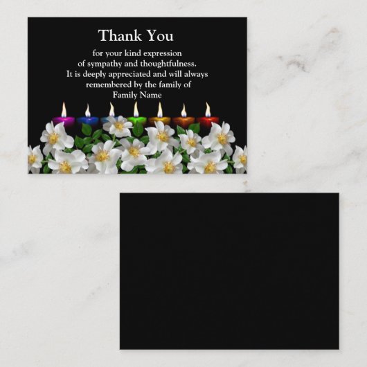 De witte kaars na begrafenis Dank u wel kaarten Notitiekaartje (Voorkant / Achterkant)