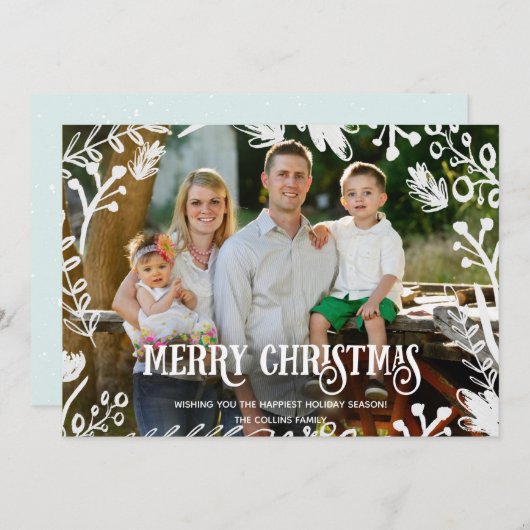 De witte Kaart van de Vakantie van de Foto van (Voorkant / Achterkant)