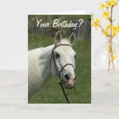 De witte Kaart van de Verjaardag van het Paard (Gele Bloem)