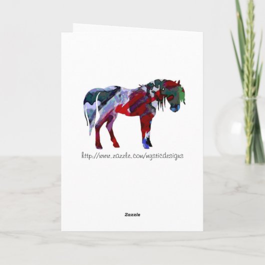 De witte Kaart van de Verjaardag van Poneys - de (Achterkant)