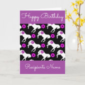 De witte Kaart van de Verjaardag van Poneys - de (Gele Bloem)