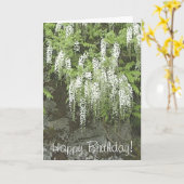 De witte kaart van de wisteriaverjaardag (Gele Bloem)