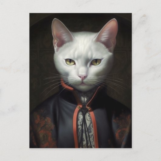 De witte kat briefkaart (Voorkant)