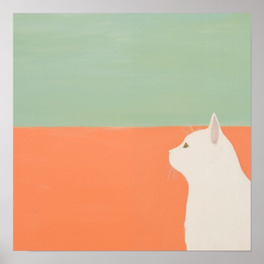 De witte kat poster (Voorkant)