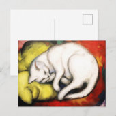 De witte kat schilderij van Franz Marc Briefkaart (Voorkant / Achterkant)