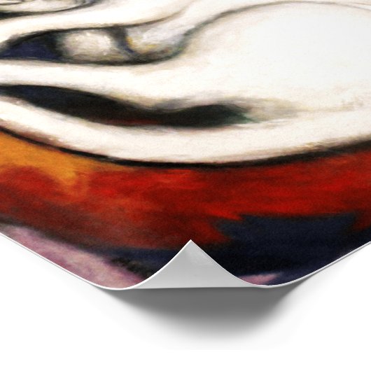 De witte kat schilderij van Franz Marc Poster (Hoek)