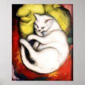 De witte kat schilderij van Franz Marc Poster (Voorkant)