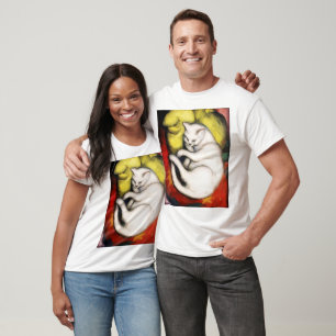 De witte kat schilderij van Franz Marc T-shirt
