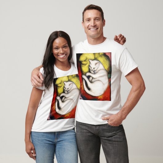 De witte kat schilderij van Franz Marc T-shirt (Unisex)