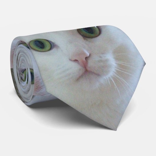 de witte kat stropdas (Opgerold)