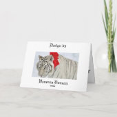 De witte Kerstkaart van de Tijger Feestdagen Kaart (Achterkant)