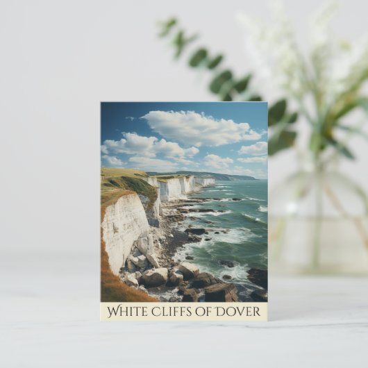 De witte kliffen tekening Dover | Engeland Briefkaart (Staand voorkant)