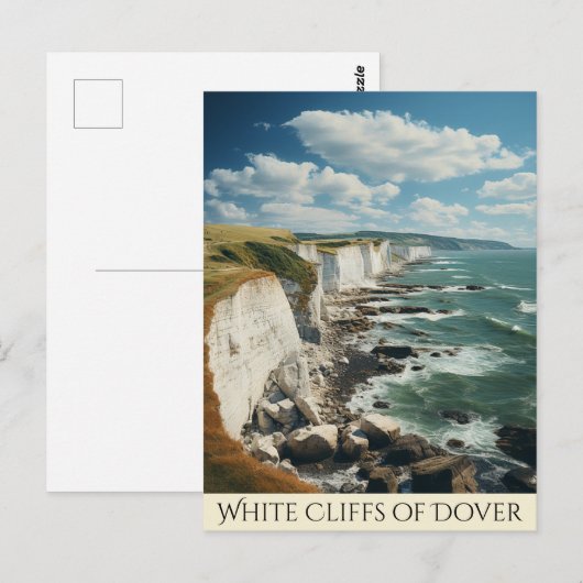 De witte kliffen tekening Dover | Engeland Briefkaart (Voorkant / Achterkant)