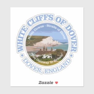 De witte kliffen van Dover (rood) Sticker