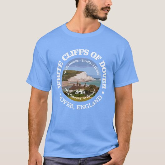 De witte kliffen van Dover (rood) T-shirt (Voorkant)