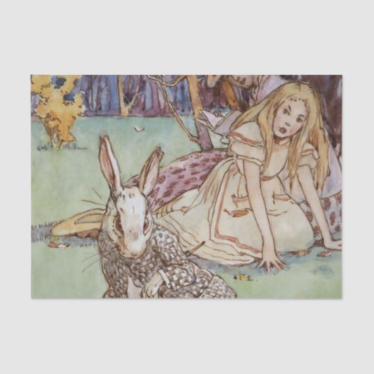 “De Witte Konijn” door Alice B Woodward Tissuepapier (Voorkant)