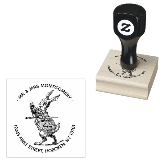 De witte konijn retour adres stempel (Gestempeld)