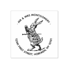 De witte konijn retour adres stempel