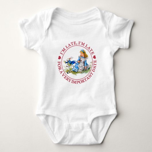 De witte konijnenkruid van Alice in Wonderland Romper (Voorkant)