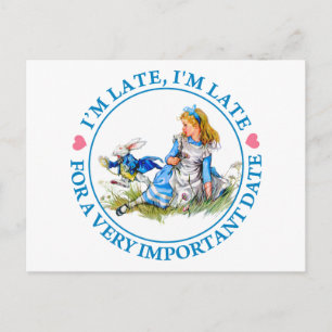 De witte konijntjes van Alice in Wonderland Briefkaart