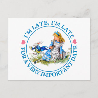 De witte konijntjes van Alice in Wonderland Briefkaart