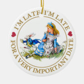 De witte konijntjes van Alice in Wonderland Keramisch Ornament (Voorkant)