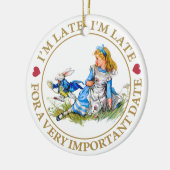 De witte konijntjes van Alice in Wonderland Keramisch Ornament (Links)